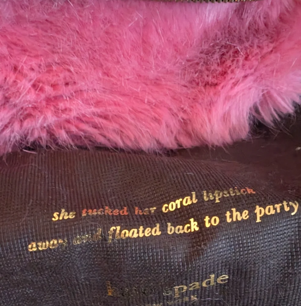 💖 RARE! Kate Spade Evening Belles Steffe Faux‎ Fur & Leather Clutch